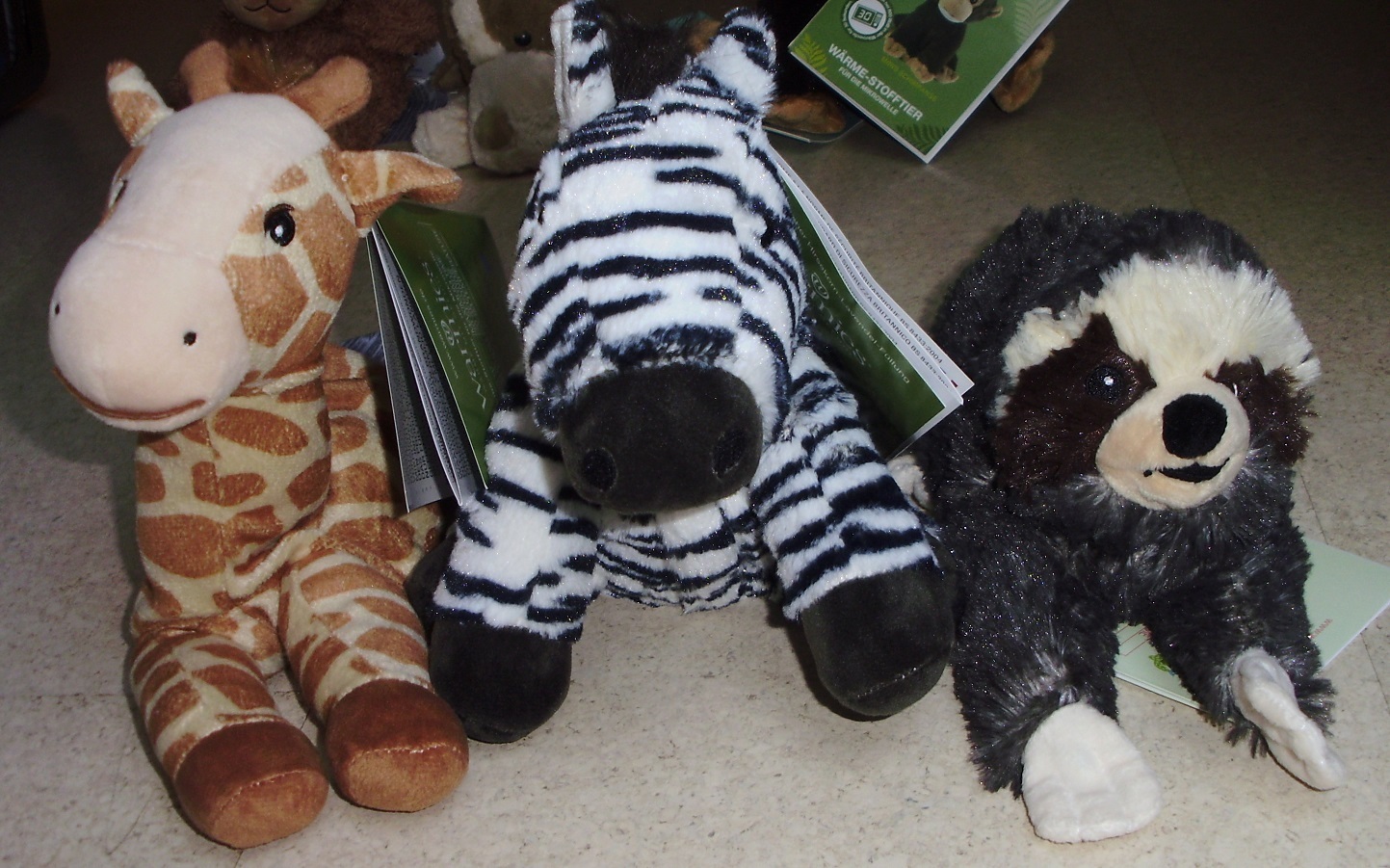 Giraffe, Zebra, Faultier
